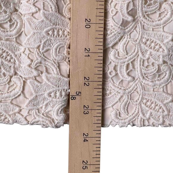 Talbots NWT Crochet Lace Embroidered Pencil Skirt Cream 16W Stretch Cottagecore - Picture 11 of 11
